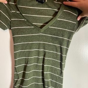 Green and white striped tshirt